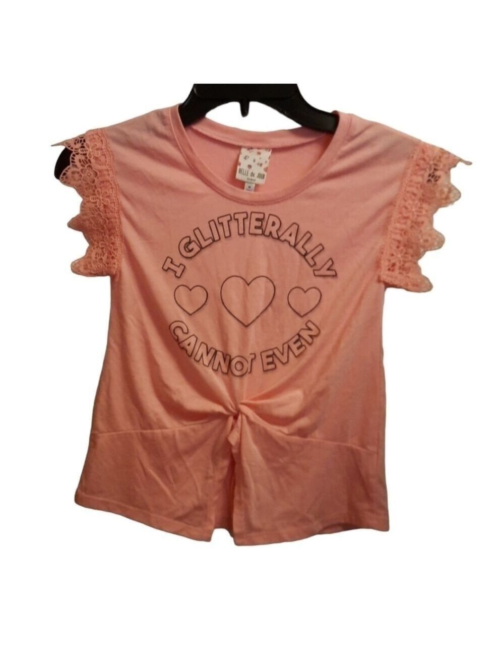 Belle du Jour Girls Peach Tee Size Medium